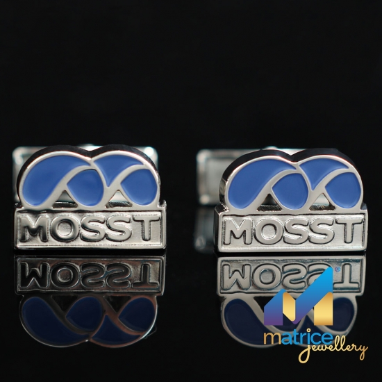Серебряные запонки c логотипом MOSST