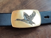 Пряжка мисливцю з підписом Дика качка