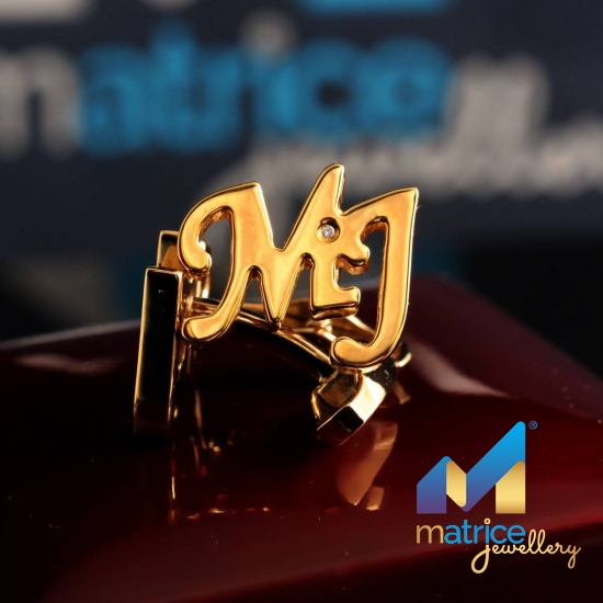 Золотые запонки MJ с Бриллиантом