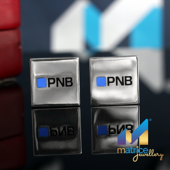 Серебряные запонки с Логотипом PNB Banka