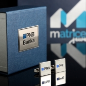 Серебряные запонки с Логотипом PNB Banka