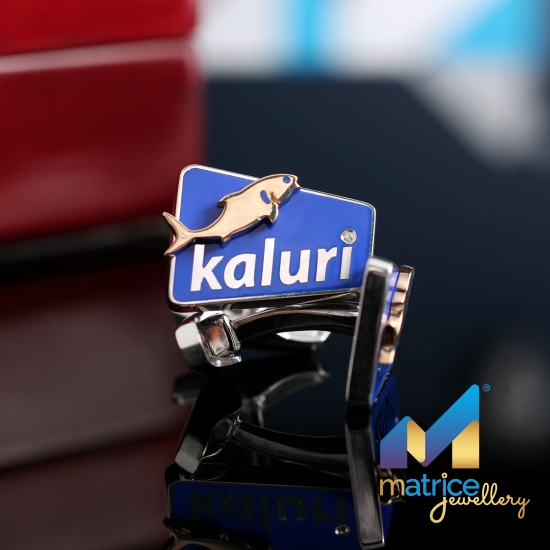Золотые запонки с логотипом "kaluri"