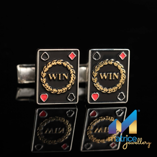 Запонки из белого золота "WIN"